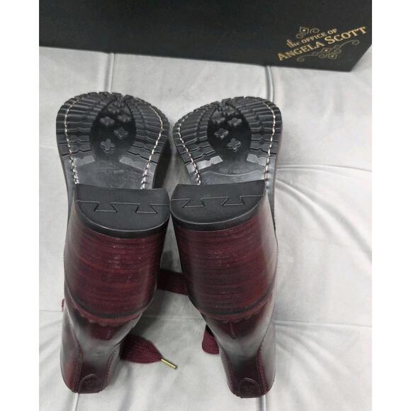 The Office of Angela Scott Miss Billie Boots Dark Red Leather Womens Shoes 37 7 - Picture 10 of 15